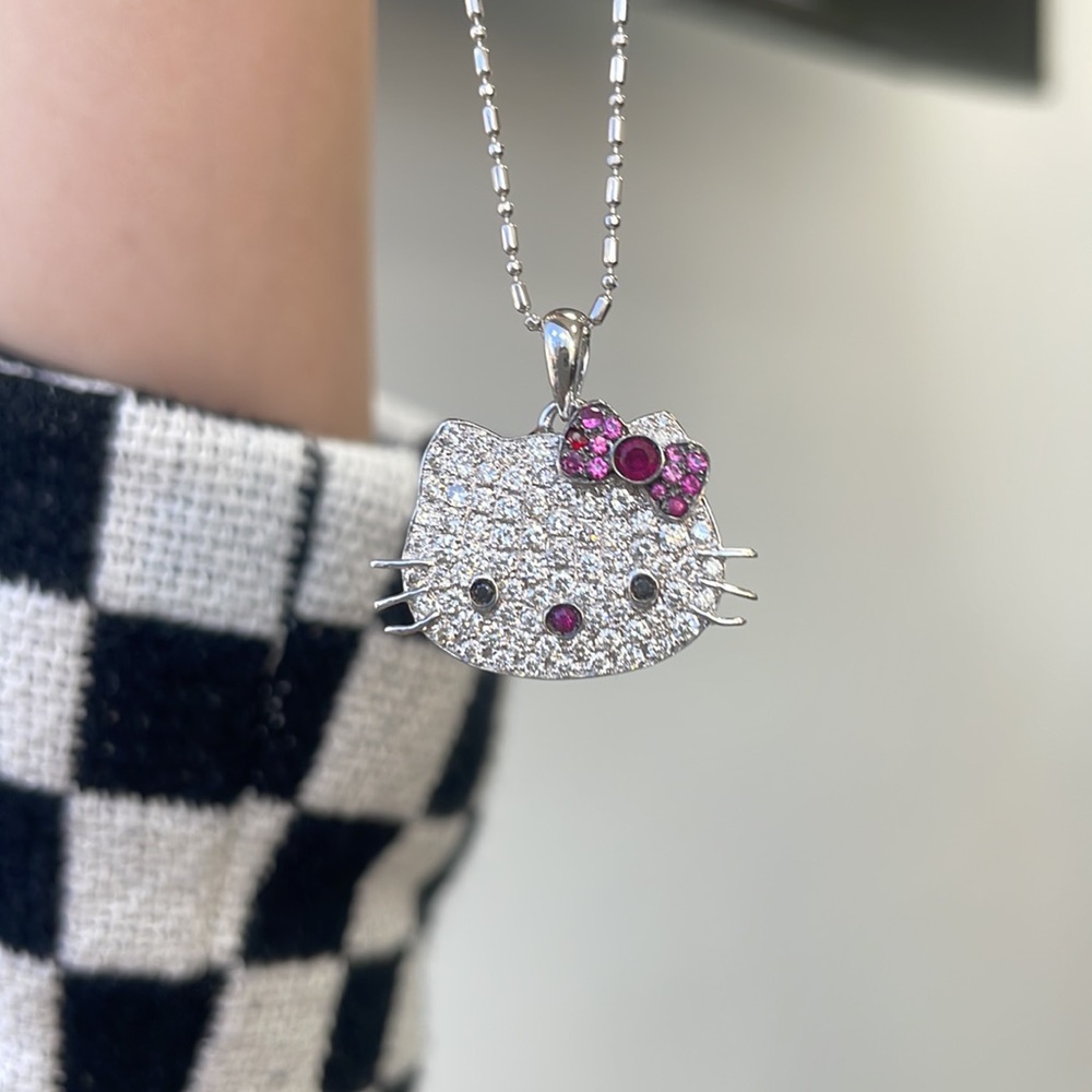 Custom Hello Kitty Diamond Necklace